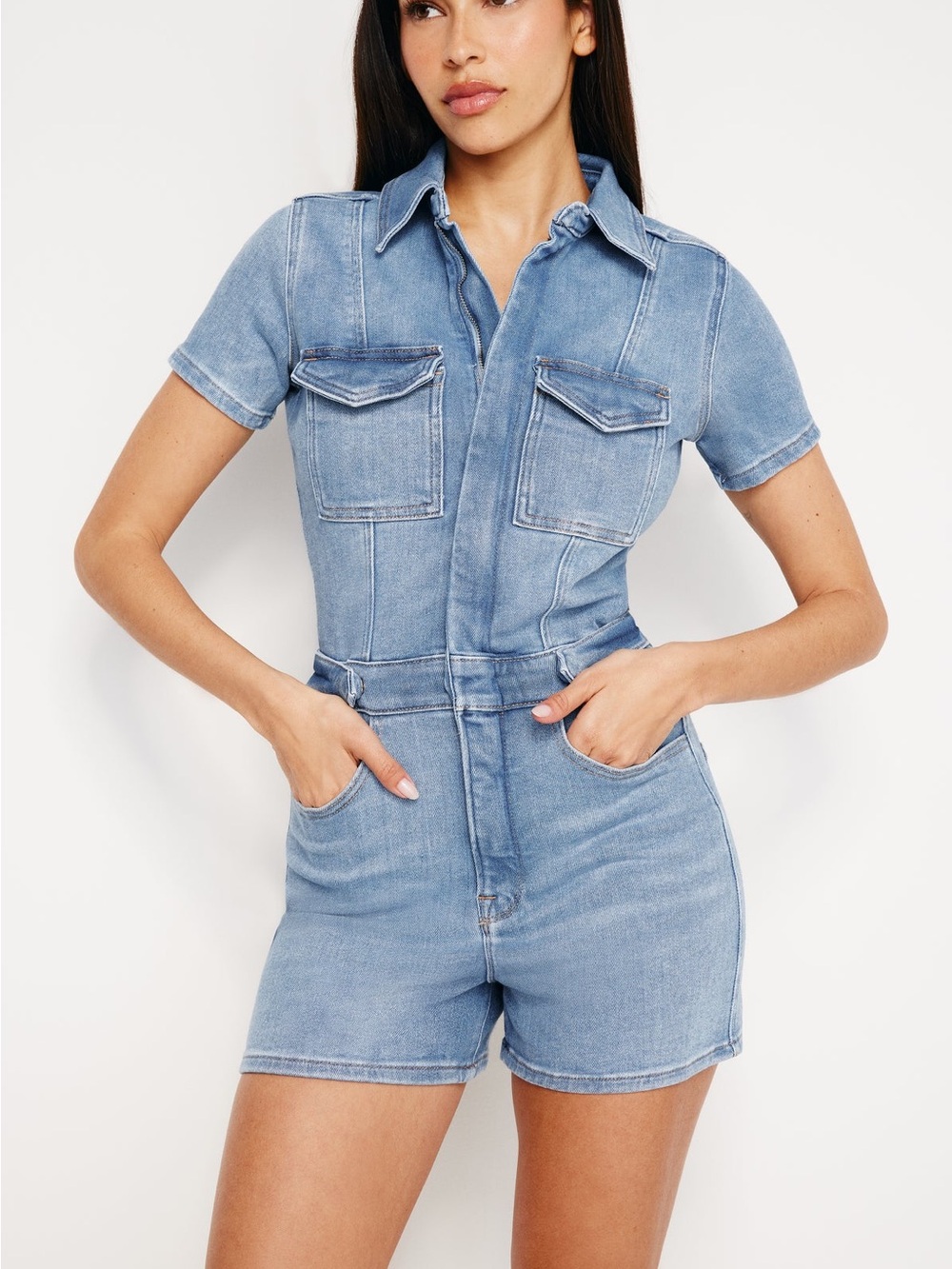 GOOD AMERICAN Denim Romper